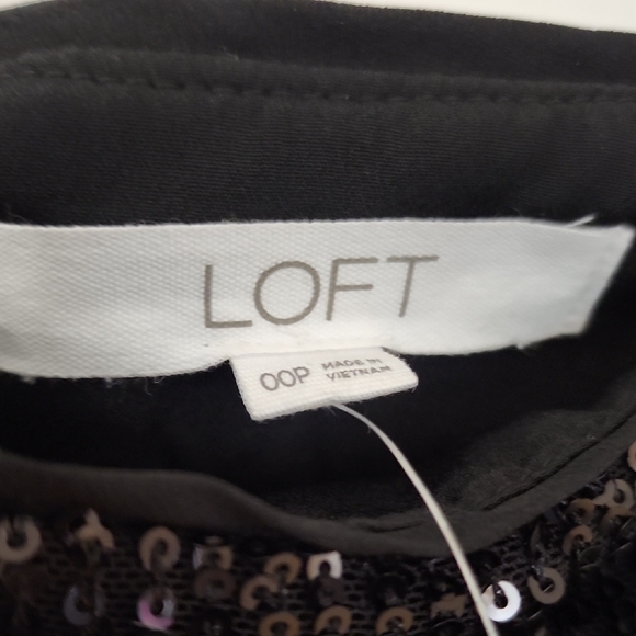 LOFT Black Sequin Straight Leg Pants - Picture 7 of 7